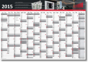 year planner with 13 columns of months