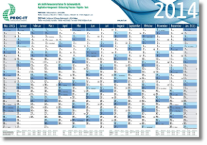 year planner with 14 columns of months