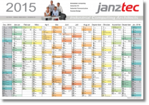 year planner with 14 columns of months for 2015