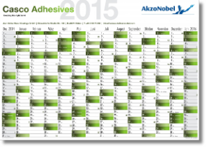 year planner with 14 columns of months for 2015