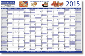 year planner with 14 columns of months for 2015 foldet for envelopes